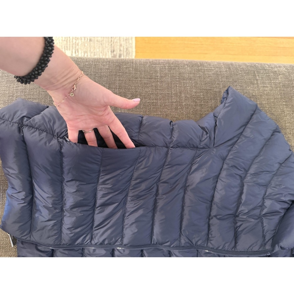 Martha Stewart Jacket Womens XL Navy Down Puffer Short Sleeve Full Zip Quilted - Picture 13 of 15